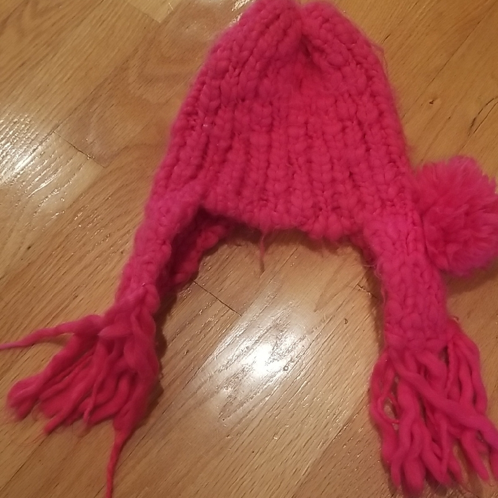 OshKosh B'gosh Bright Pink Knit Hat with Pom Pom